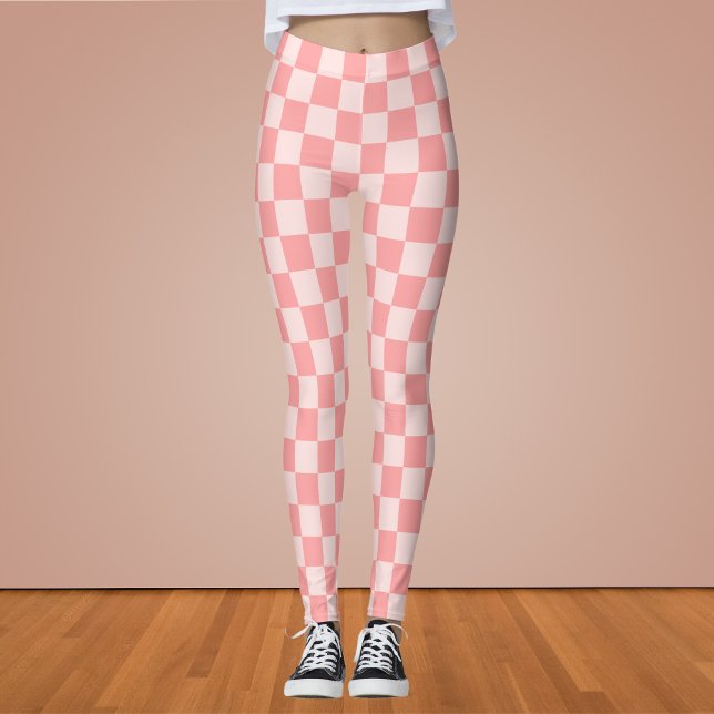 Leggings Tablero de cheques rosa (Subido por el creador)