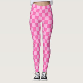 Leggings Tablero de cheques rosa caliente