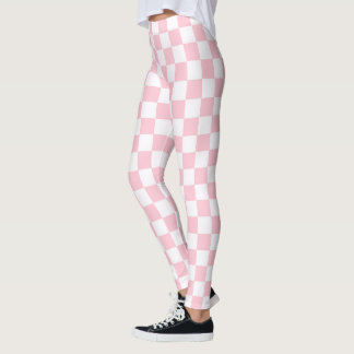 Leggings Tablero de cheques rosados de bblegón