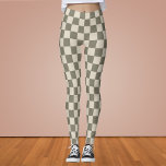 Leggings Tablero de verificación de color gris y hueso<br><div class="desc">Tablero de verificación de color gris y hueso</div>