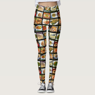 Leggings Tablero del menú de fotos del restaurante de comi