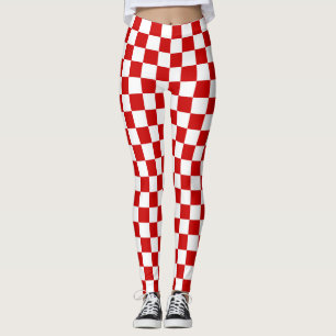 Leggings Tablero rojo y blanco
