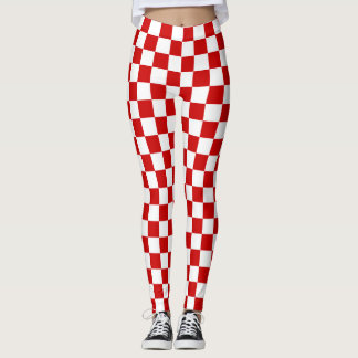Leggings Tablero rojo y blanco