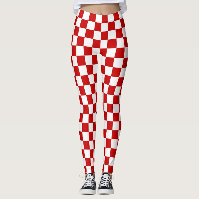 Leggings Tablero rojo y blanco (Anverso)
