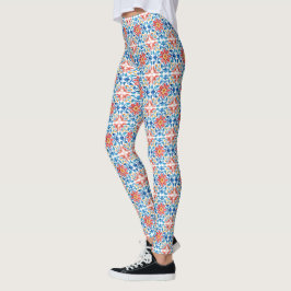 Leggings Talavera style Mexican Folk Art