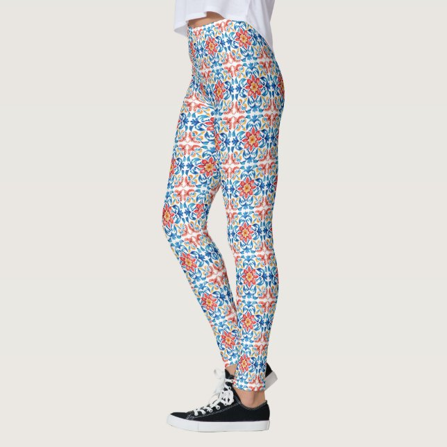 Leggings Talavera style Mexican Folk Art (Izquierda)