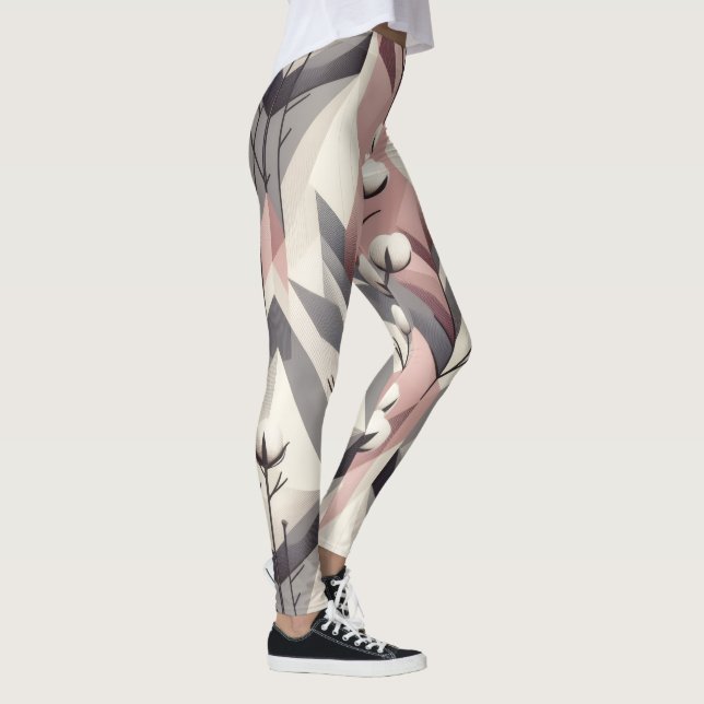 Leggings Tallo de árbol de algodón patrón geométrico rosa g (Derecha)