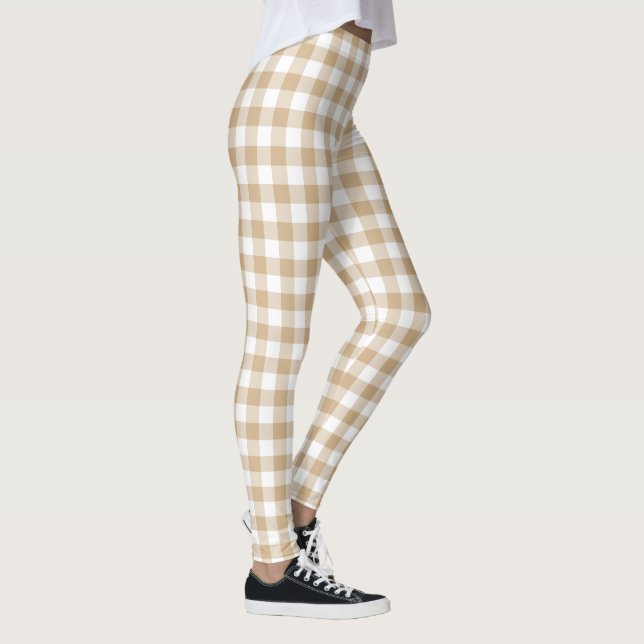 Leggings Tan Beige Plaid Gingham (Derecha)