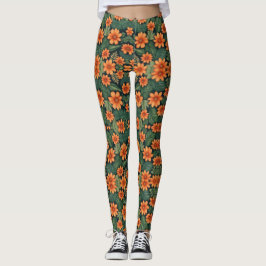 Leggings Tangelo tropical: Oasis florero vibrante