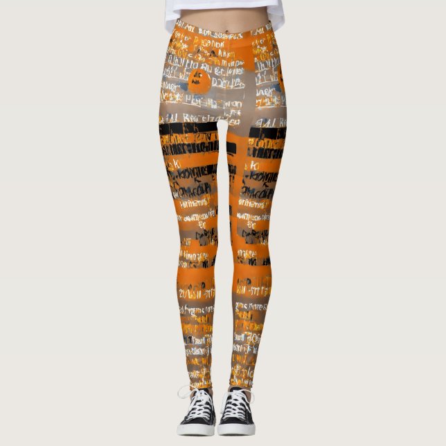 Leggings Tangerine Dream: Naranja artístico Splend (Anverso)