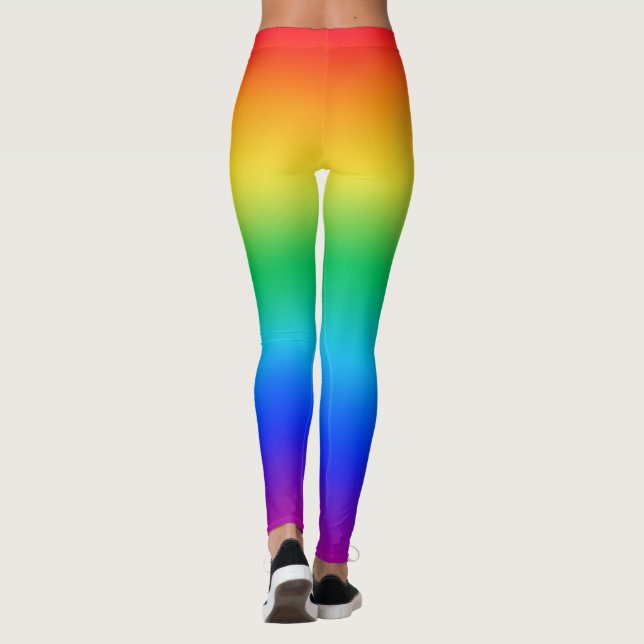 Leggings Tapa roja arcoiris, fondo púrpura (Reverso)