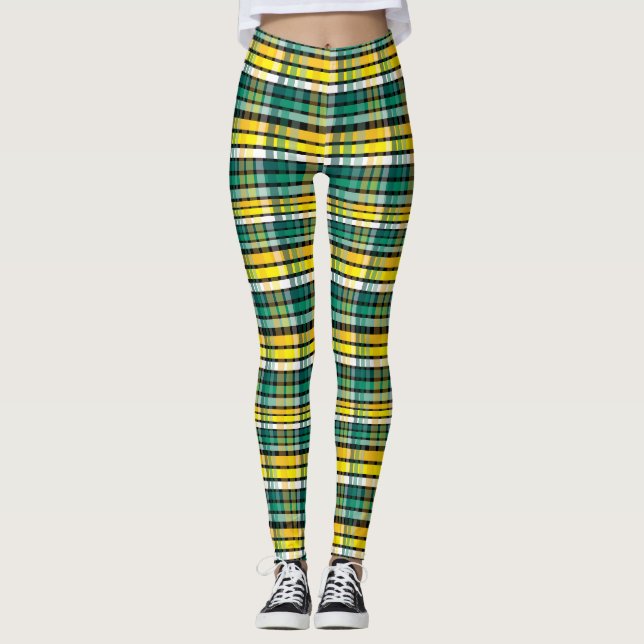 Leggings Tapado Con Amarillo Verde azulado Y Negro (Anverso)