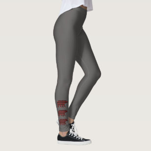 Leggings Tapado de búfalo rojo de tres osos