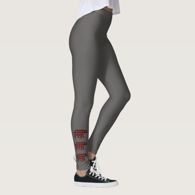 Leggings Tapado de búfalo rojo de tres osos (Derecha)