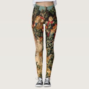 Leggings Tapices de Unicornio Medievales Impreso: Met Clois