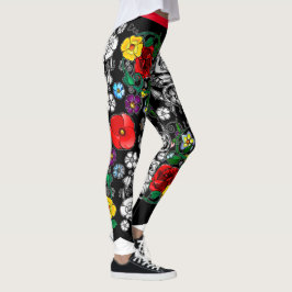 Leggings Tapis de fleurs au coquelicot