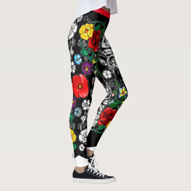 Leggings Tapis de fleurs au coquelicot (Derecha)