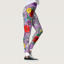 Leggings Tapis de fleurs au coquelicot