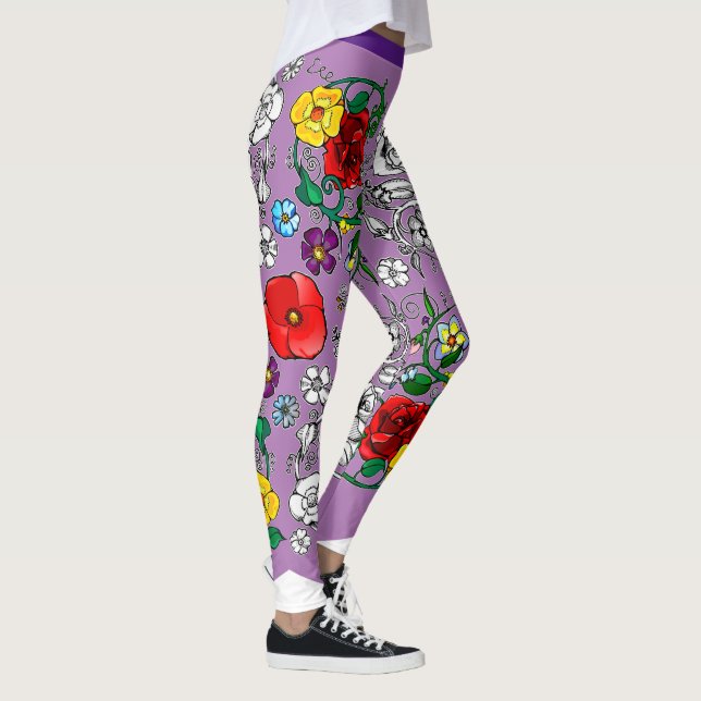 Leggings Tapis de fleurs au coquelicot (Derecha)