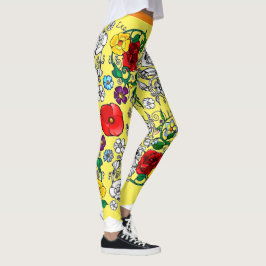 Leggings Tapis de fleurs au coquelicot