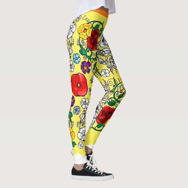 Leggings Tapis de fleurs au coquelicot (Derecha)