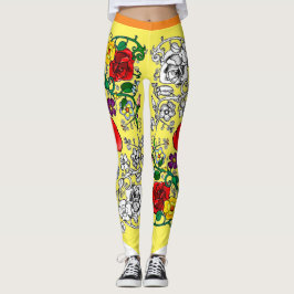 Leggings Tapis de fleurs au coquelicot