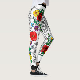 Leggings Tapis de fleurs au coquelicot