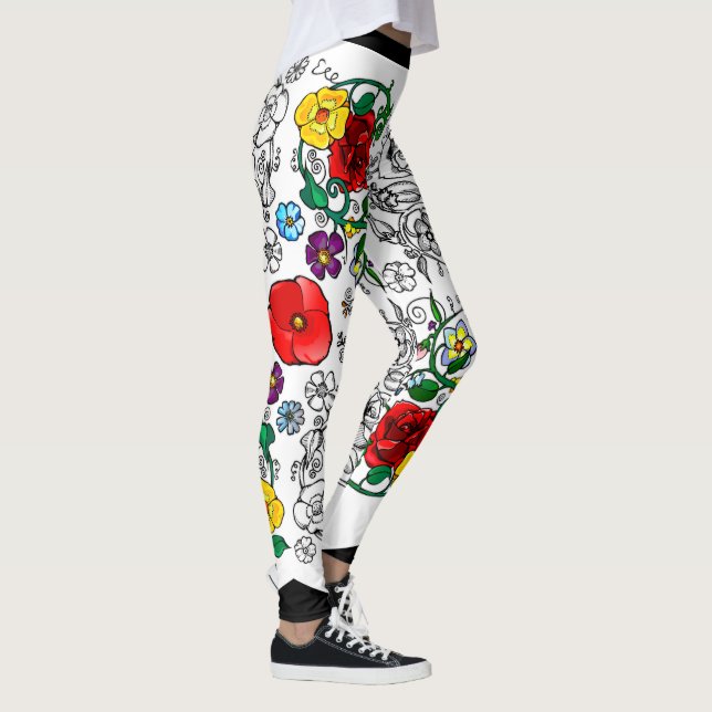 Leggings Tapis de fleurs au coquelicot (Derecha)