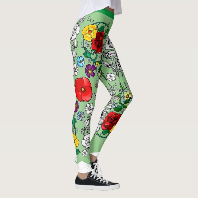 Leggings Tapis de fleurs au coquelicot (Derecha)