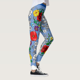 Leggings Tapis de fleurs au coquelicot