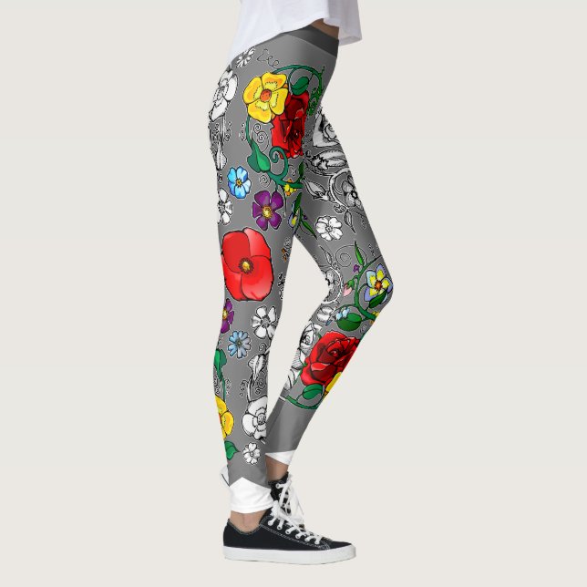Leggings Tapis de fleurs au coquelicot (Derecha)