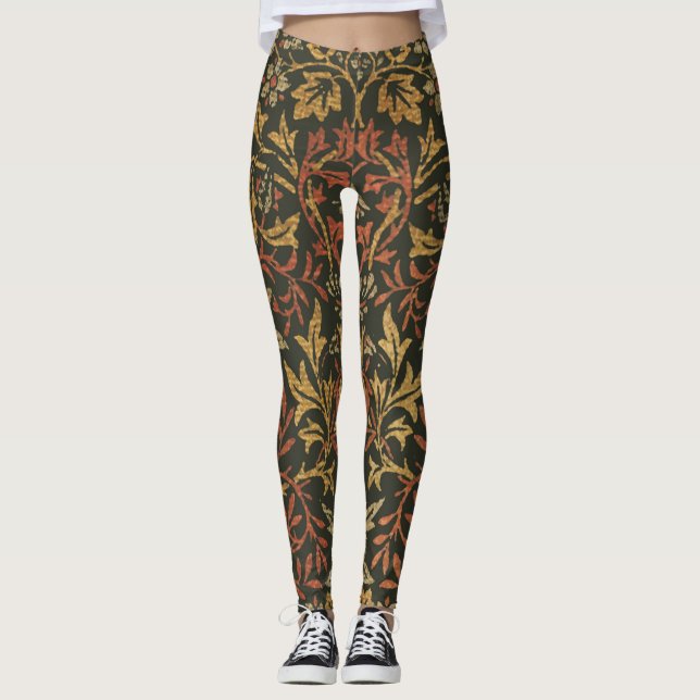 Leggings Tapiz del jardín de flores de William Morris (Anverso)