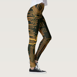 Leggings Tarjeta de circuito electrónico del Naranja del PC