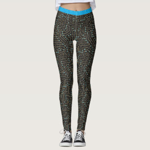 Leggings Tarjeta de circuito impreso Blue Gold Purpurina ne