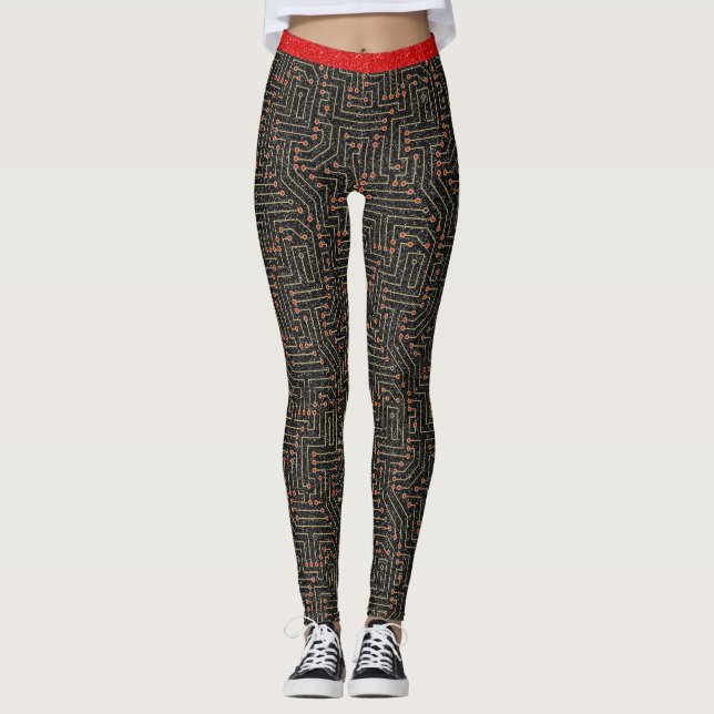 Leggings Tarjeta de circuito impreso Red Gold Black Purpuri (Anverso)