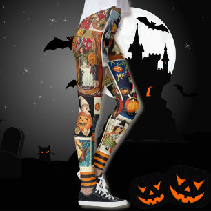 Leggings Tarjetas de felicitación de Halloween Vintage Test