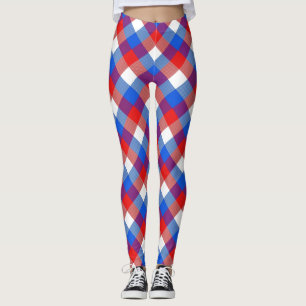 Leggings Tartán azul y blanco blando escocés