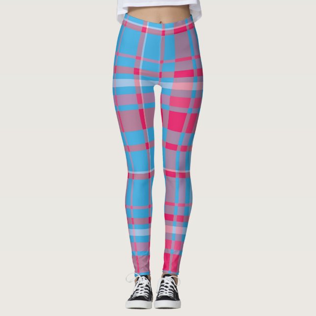 Leggings Tartan azul y rojo (Anverso)