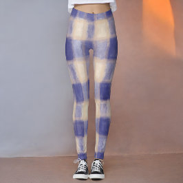 Leggings Tartán crema marina de la manta de búfalo de la ma