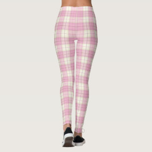 Leggings Tartán Cute grande de plástico rosa