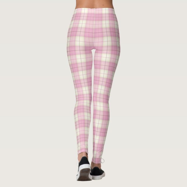 Leggings Tartán Cute grande de plástico rosa (Reverso)