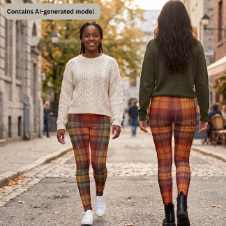 Leggings Tartan de Plaid de Otoño – Yoga de Cuadros Cálidos