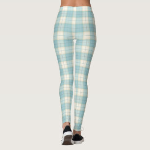 Leggings Tartán de plástico azul pálido