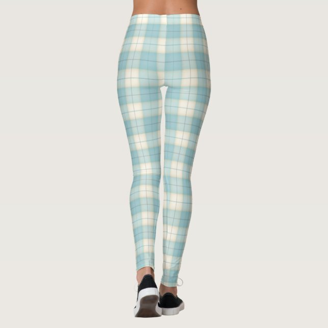 Leggings Tartán de plástico azul pálido (Reverso)