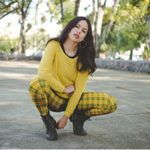 Leggings Tartan de Saskatchewan Verde Ámbar