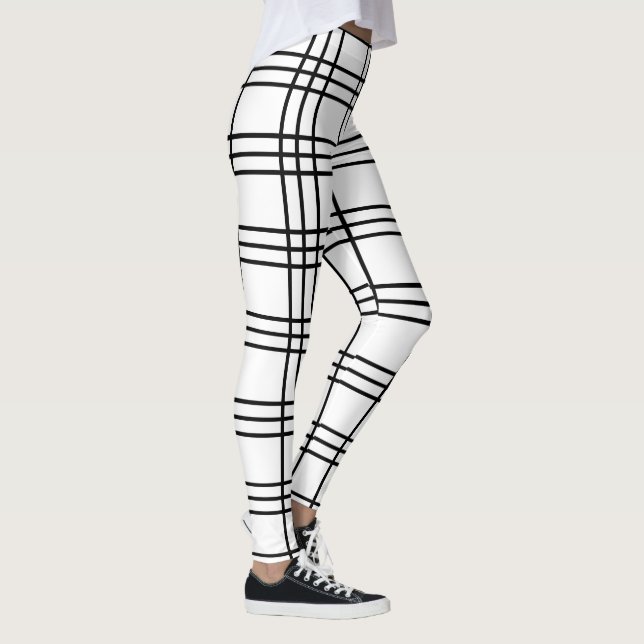 Leggings Tartán en Guay preppy blanco y negro (Derecha)