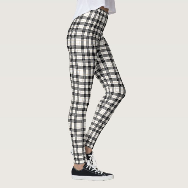 Leggings Tartán escocés blanco y negro (Derecha)