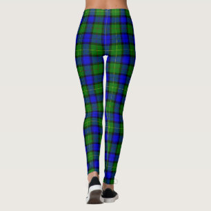 Leggings tartan Farquharson azul cuadros verdes