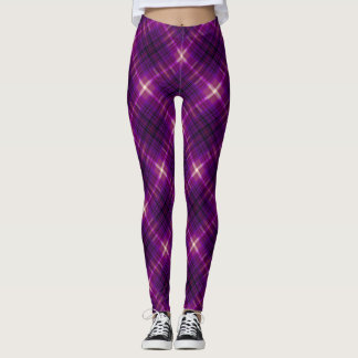 Leggings Tartán moderno morado rosado profundo