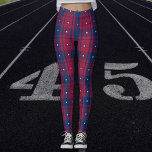 Leggings Tartán - Patriótico - Estrellas blancas rojas<br><div class="desc">Tartán en viejas glorias rojas,  viejas glorias azules y blancas estrellas. Se puede regalar casi en cualquier ocasión. Hay otras coloridas disponibles. Tiene la opción de usar la herramienta de diseño para agregar texto si lo desea.</div>